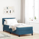 vidaXL Boxrugós ágy fejtámlával Sötétkék 80 x 200 cm Bársony