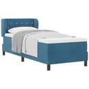 vidaXL Boxrugós ágy fejtámlával Sötétkék 80 x 200 cm Bársony