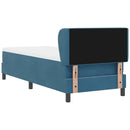 vidaXL Boxrugós ágy fejtámlával Sötétkék 80 x 200 cm Bársony