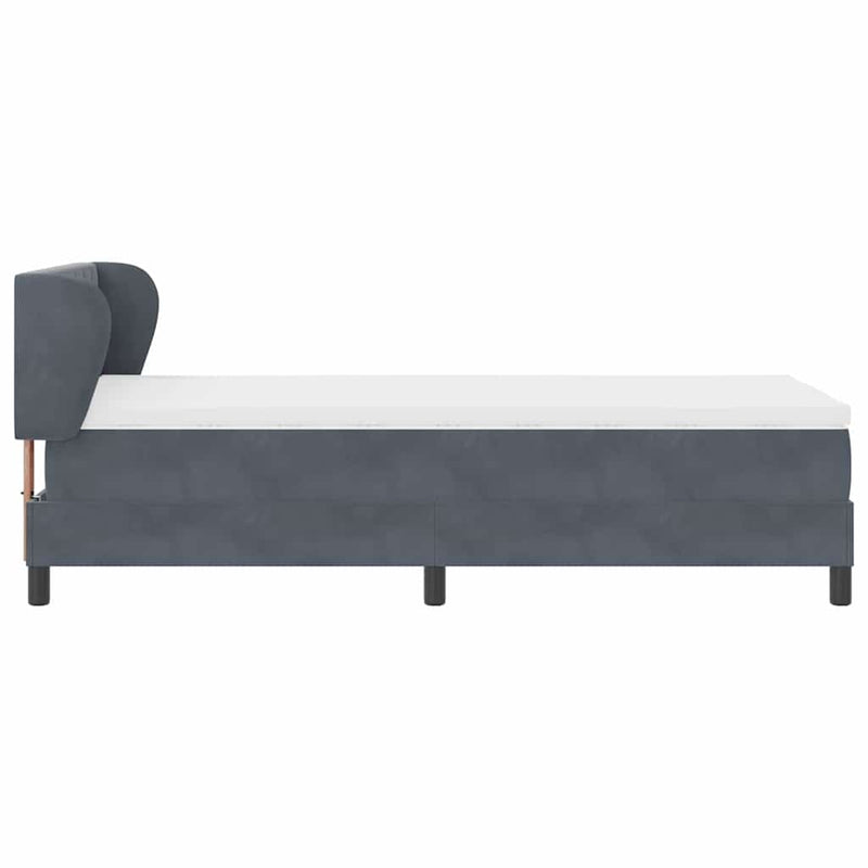 vidaXL Box Spring Ágy Matraccal Sötétszürke 80x200 cm Bársonyos