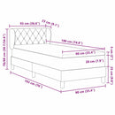 vidaXL Box Spring Ágy Matraccal Sötétszürke 80x200 cm Bársonyos Fekete