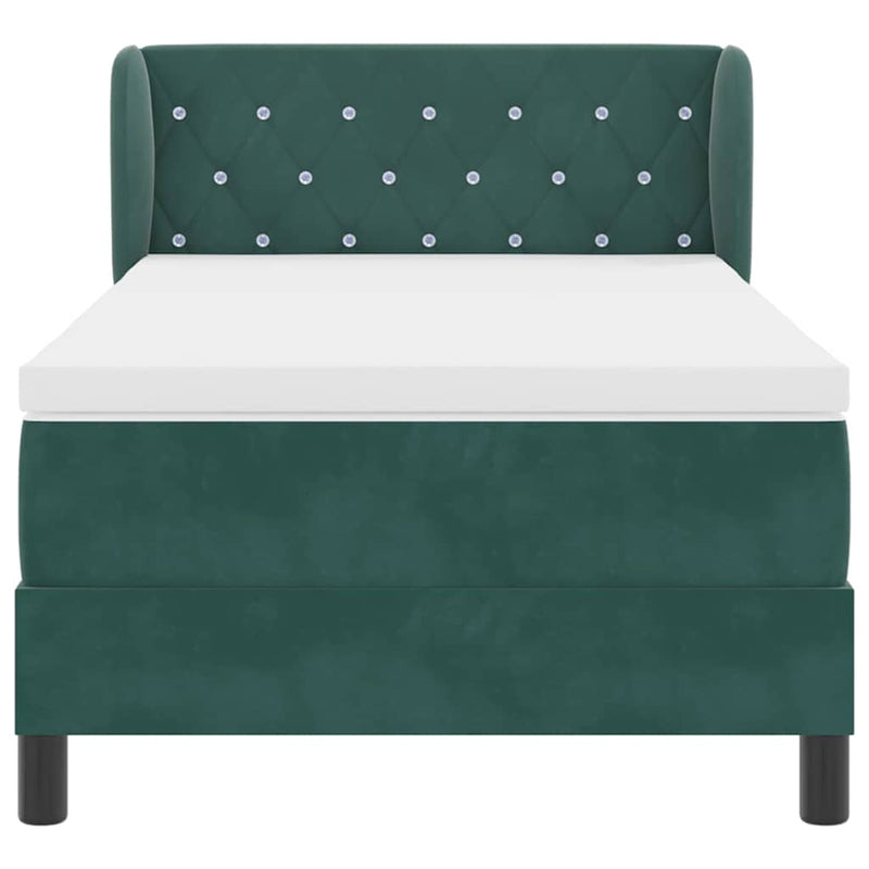 vidaXL Box Spring Ágy Matraccal Sötétszürke 80x200 cm Bársonyos