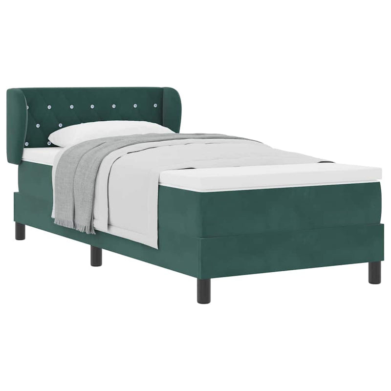 vidaXL Box Spring Ágy Matraccal Sötétszürke 80x200 cm Bársonyos