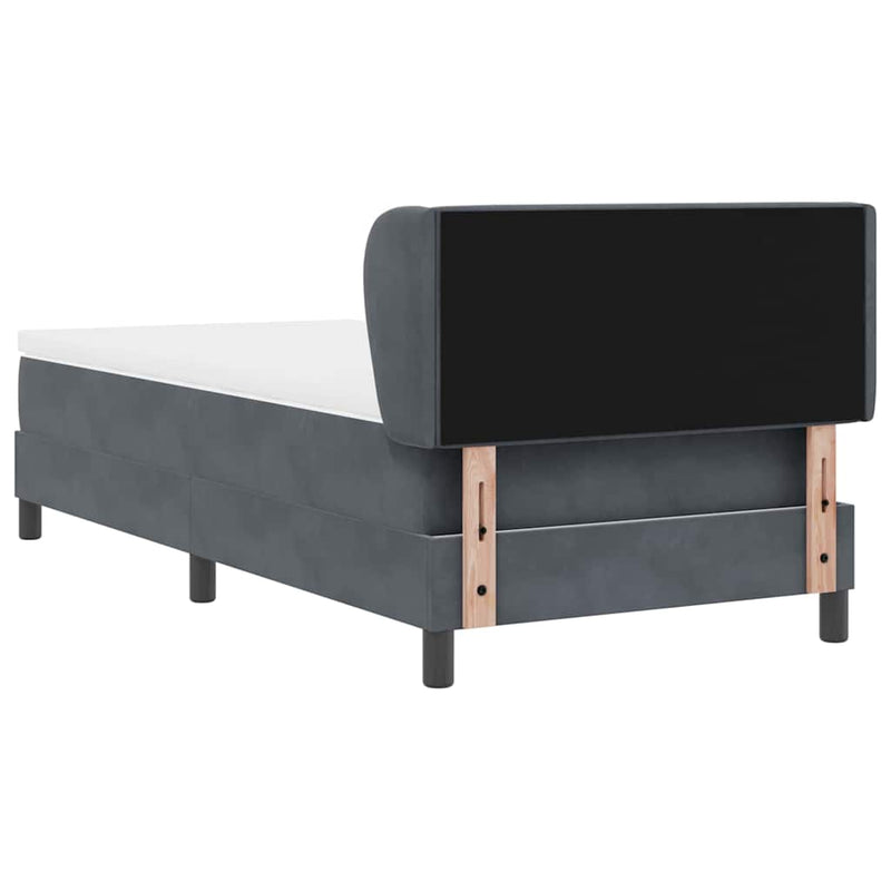 vidaXL Box Spring Ágy Matraccal Sötétszürke 80x200 cm Bársonyos