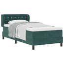 vidaXL Boxrugós ágy fejtámlával Sötétzöld 90 x 200 cm Bársony