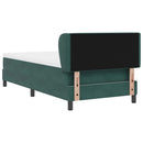 vidaXL Boxrugós ágy fejtámlával Sötétzöld 90 x 200 cm Bársony