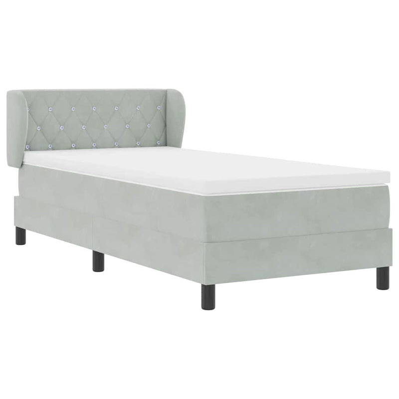 vidaXL Box Spring Ágy Matraccal Sötétszürke 80x200 cm Bársonyos