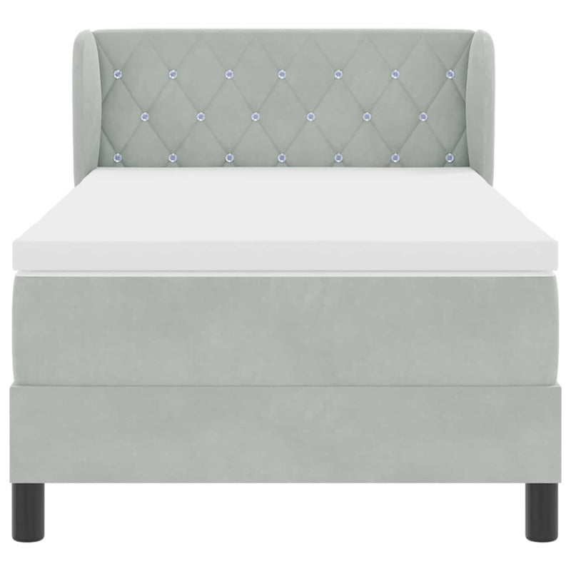 vidaXL Box Spring Ágy Matraccal Sötétszürke 80x200 cm Bársonyos