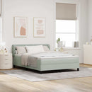 vidaXL Boxrugós ágy fejtámlával Világosszürke 140 x 190 cm Bársony