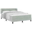vidaXL Boxrugós ágy fejtámlával Világosszürke 140 x 190 cm Bársony