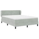 vidaXL Boxrugós ágy fejtámlával Világosszürke 140 x 190 cm Bársony