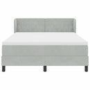 vidaXL Boxrugós ágy fejtámlával Világosszürke 140 x 190 cm Bársony