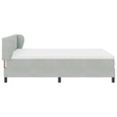vidaXL Boxrugós ágy fejtámlával Világosszürke 140 x 190 cm Bársony