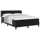 vidaXL Boxrugós ágy fejtámlával Fekete 140 x 190 cm Bársony
