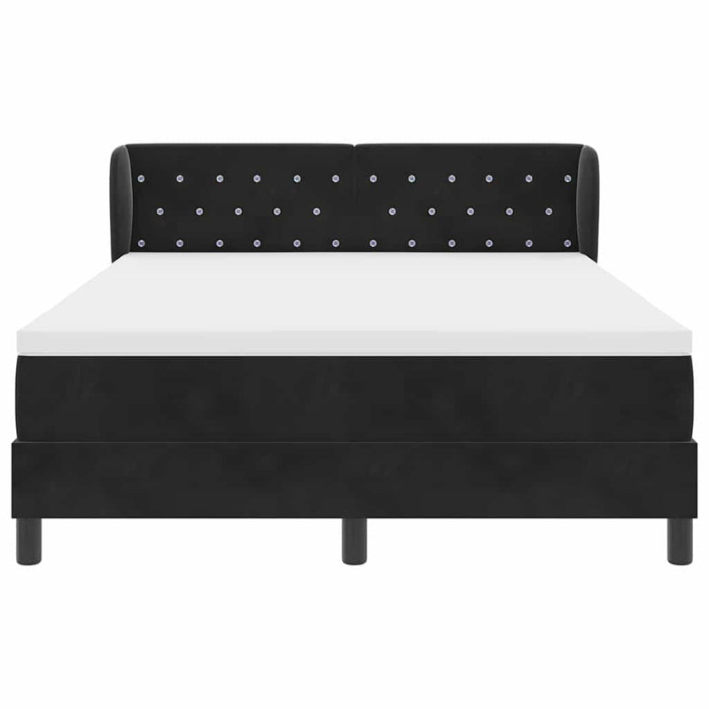 vidaXL Box Spring Ágy Matraccal Sötétszürke 80x200 cm Bársonyos Fekete