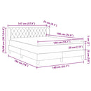 vidaXL Boxrugós ágy fejtámlával Fekete 140 x 190 cm Bársony
