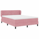 vidaXL Boxrugós ágy fejtámlával Rózsaszín 140 x 190 cm Bársony