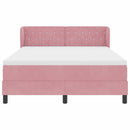 vidaXL Boxrugós ágy fejtámlával Rózsaszín 140 x 190 cm Bársony