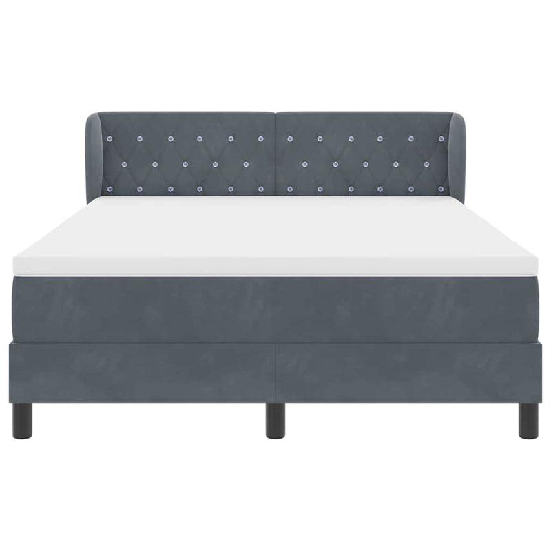 vidaXL Box Spring Ágy Matraccal Sötétszürke 80x200 cm Bársonyos
