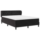 vidaXL Boxrugós ágy fejtámlával Fekete 140 x 200 cm Bársony