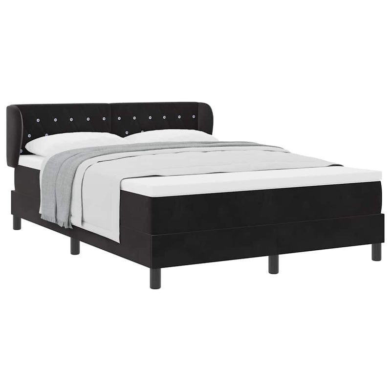 vidaXL Box Spring Ágy Matraccal Sötétszürke 80x200 cm Bársonyos Fekete