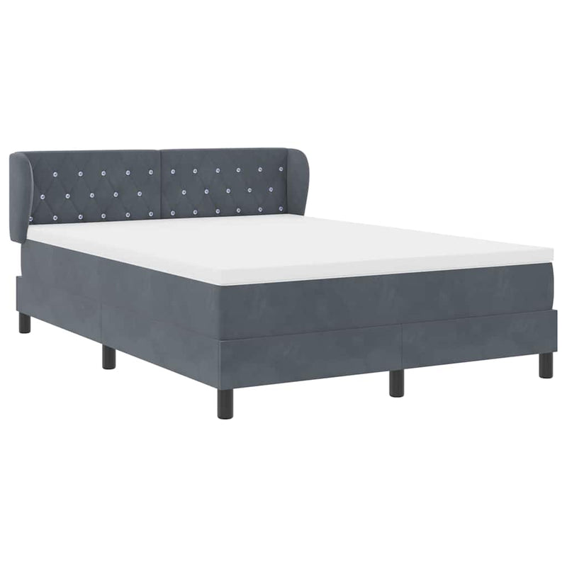 vidaXL Box Spring Ágy Matraccal Sötétszürke 80x200 cm Bársonyos