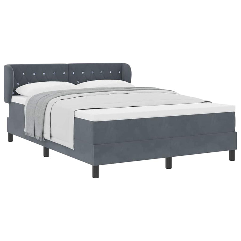 vidaXL Box Spring Ágy Matraccal Sötétszürke 80x200 cm Bársonyos
