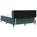 vidaXL Boxrugós ágy fejtámlával Sötétzöld 160 x 200 cm Bársony