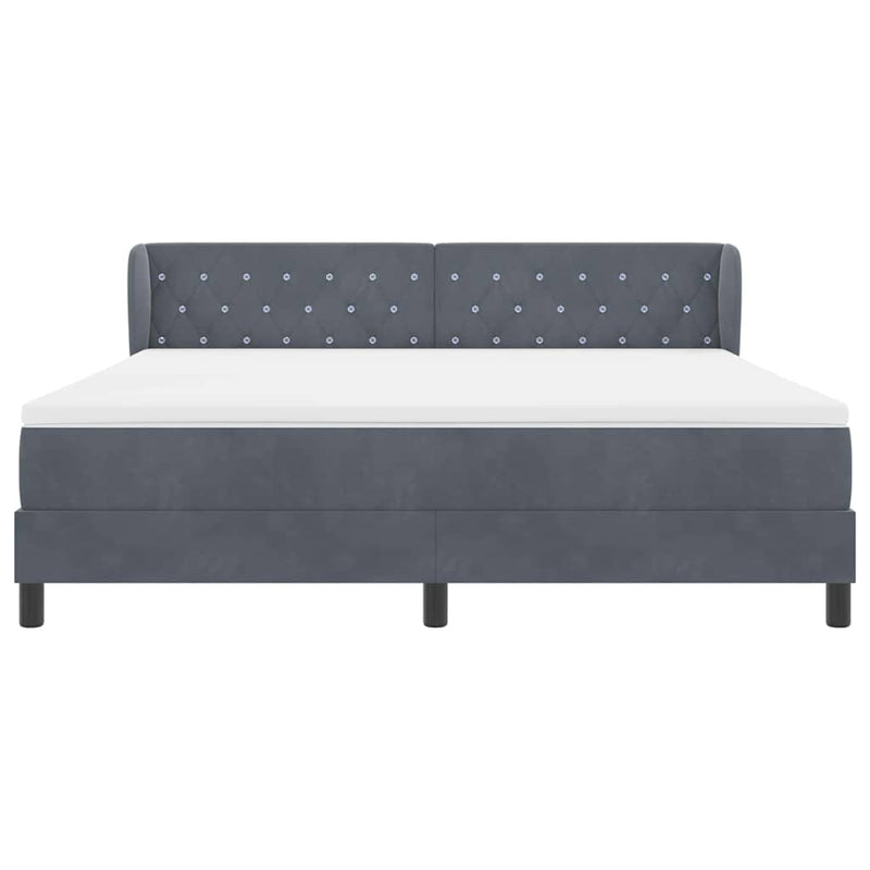 vidaXL Box Spring Ágy Matraccal Sötétszürke 80x200 cm Bársonyos