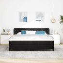 vidaXL Boxrugós ágy fejtámlával Fekete 180 x 200 cm Bársony