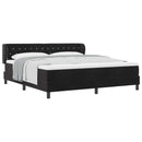 vidaXL Boxrugós ágy fejtámlával Fekete 180 x 200 cm Bársony