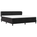 vidaXL Boxrugós ágy fejtámlával Fekete 180 x 200 cm Bársony
