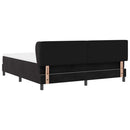 vidaXL Boxrugós ágy fejtámlával Fekete 180 x 200 cm Bársony