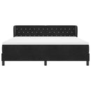 vidaXL Boxrugós ágy fejtámlával Fekete 180 x 200 cm Bársony