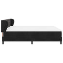 vidaXL Boxrugós ágy fejtámlával Fekete 180 x 200 cm Bársony