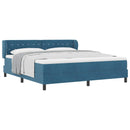 vidaXL Boxrugós ágy fejtámlával Sötétkék 180 x 200 cm Bársony