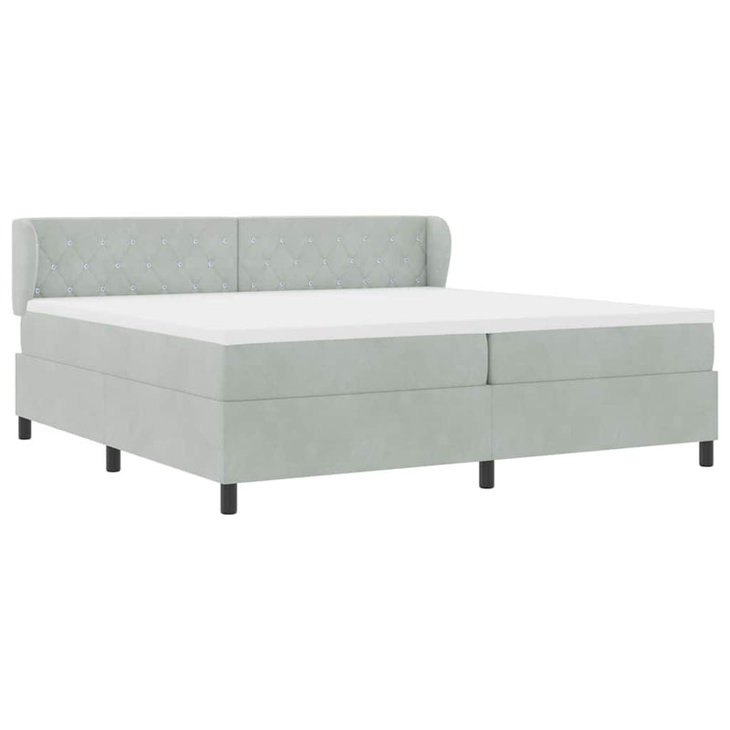 vidaXL Box Spring Ágy Matraccal Sötétszürke 80x200 cm Bársonyos