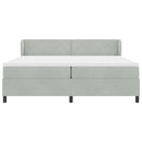 vidaXL Boxrugós ágy matracmal Világosszürke 200 x 200 cm Bársony