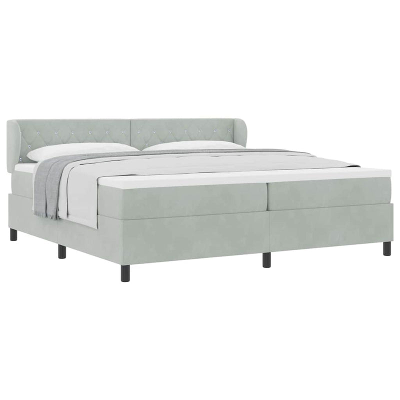 vidaXL Box Spring Ágy Matraccal Sötétszürke 80x200 cm Bársonyos