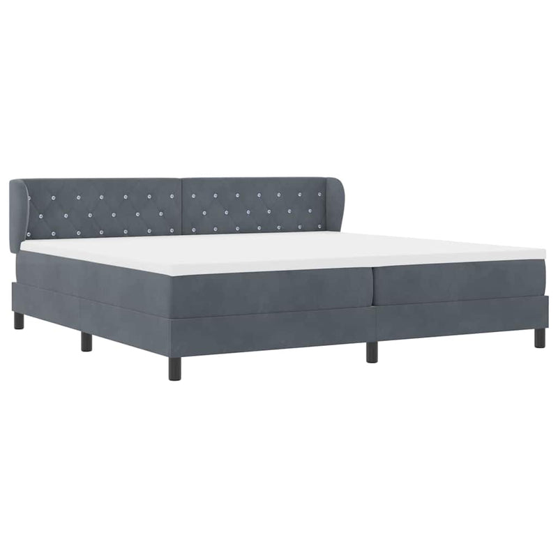 vidaXL Box Spring Ágy Matraccal Sötétszürke 80x200 cm Bársonyos