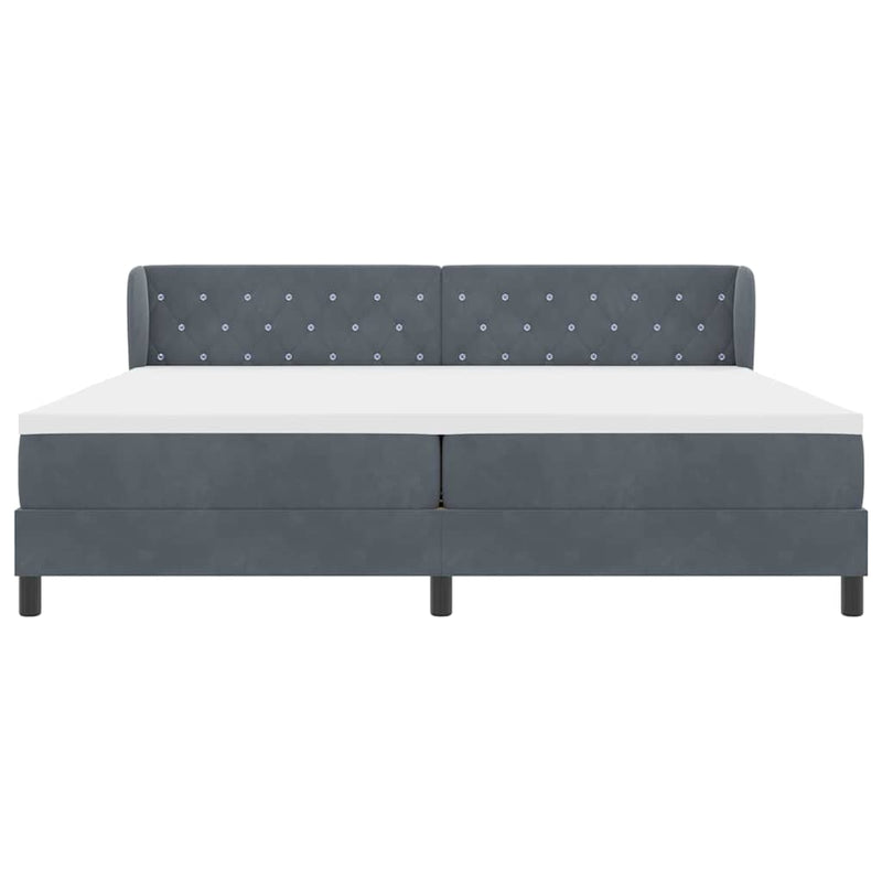 vidaXL Box Spring Ágy Matraccal Sötétszürke 80x200 cm Bársonyos