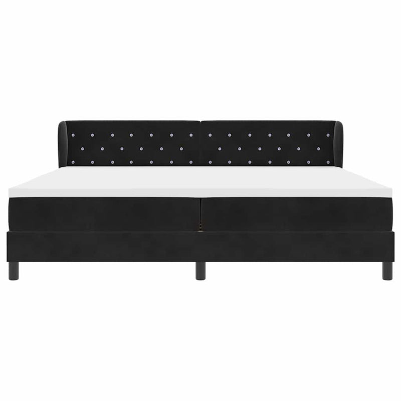 vidaXL Box Spring Ágy Matraccal Sötétszürke 80x200 cm Bársonyos Fekete