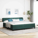 vidaXL Boxrugós ágy matracmal Sötétzöld 200 x 200 cm Bársony