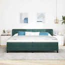 vidaXL Boxrugós ágy matracmal Sötétzöld 200 x 200 cm Bársony