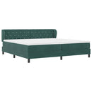 vidaXL Boxrugós ágy matracmal Sötétzöld 200 x 200 cm Bársony