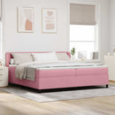 vidaXL Boxrugós ágy fejtámlával Rózsaszín 200 x 200 cm Bársony