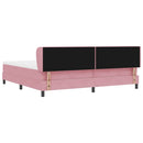 vidaXL Boxrugós ágy fejtámlával Rózsaszín 200 x 200 cm Bársony