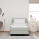 vidaXL Boxrugós ágy fejtámlával Világosszürke 80 x 200 cm Bársony