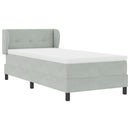 vidaXL Boxrugós ágy fejtámlával Világosszürke 80 x 200 cm Bársony