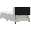 vidaXL Boxrugós ágy fejtámlával Világosszürke 80 x 200 cm Bársony